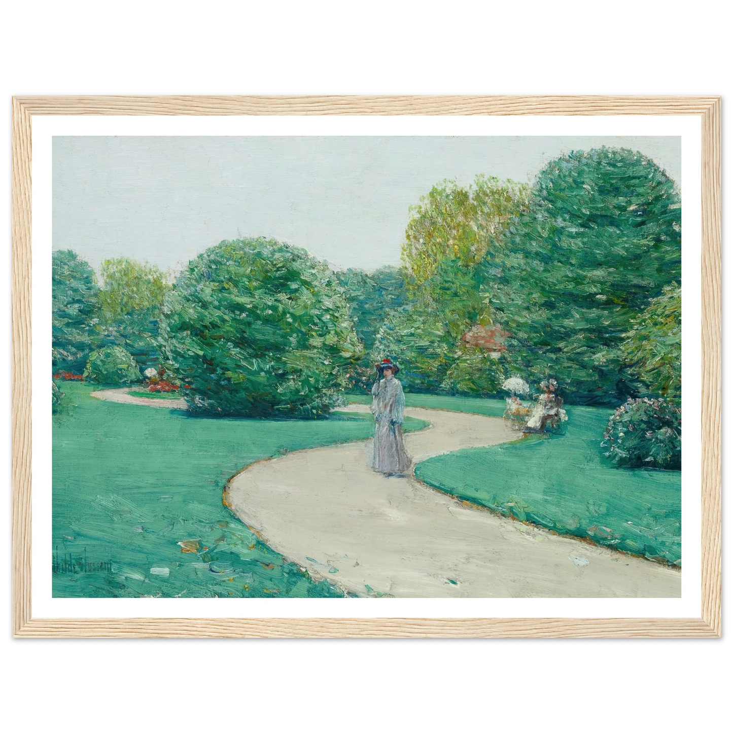Parc Monceaux, Paris (circa 1888-89) Art Print | Childe Hassam - Framed Poster - 30x40 cm / 12x16″ - Black frame