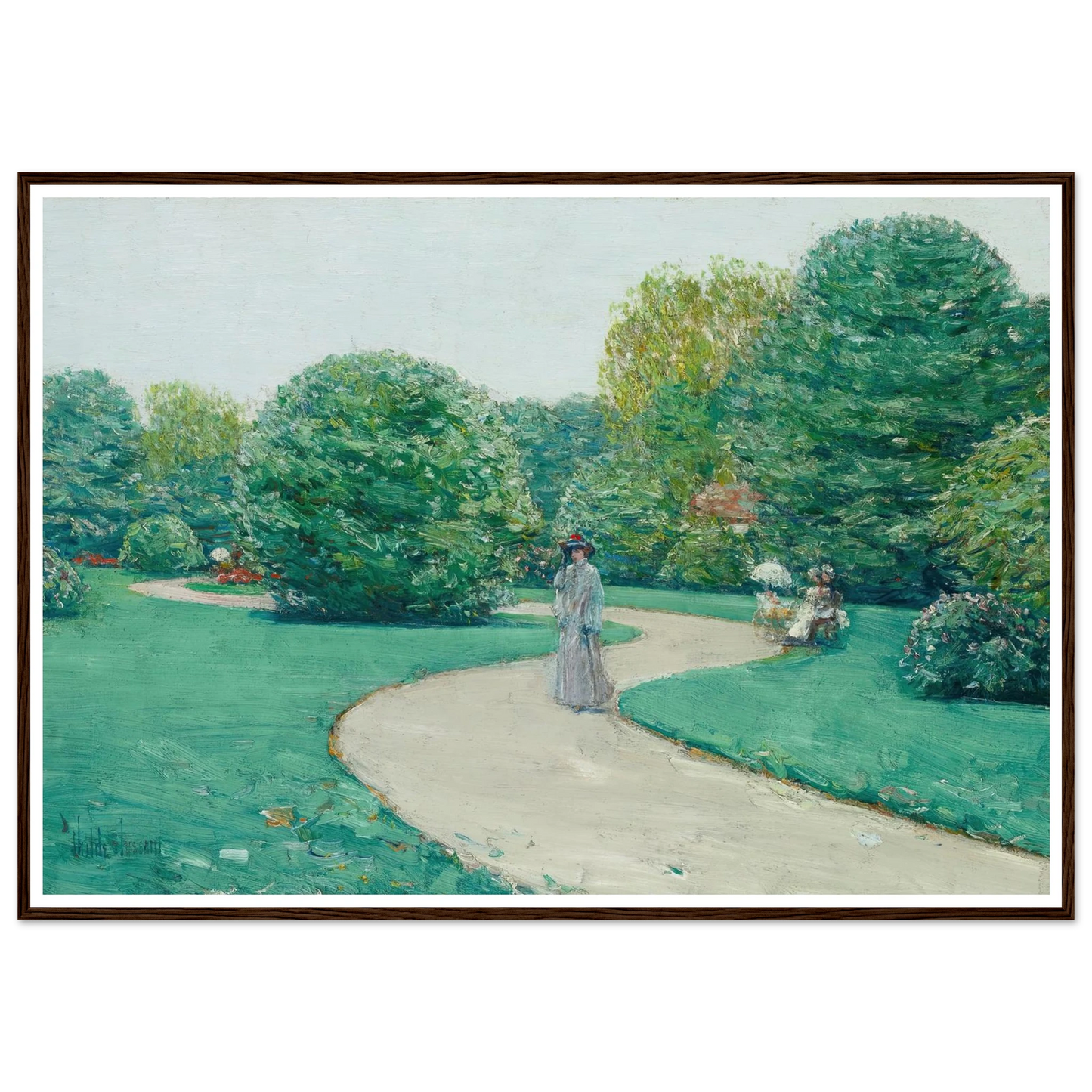 Parc Monceaux, Paris (circa 1888-89) Art Print | Childe Hassam - Framed Poster - 30x40 cm / 12x16″ - Black frame