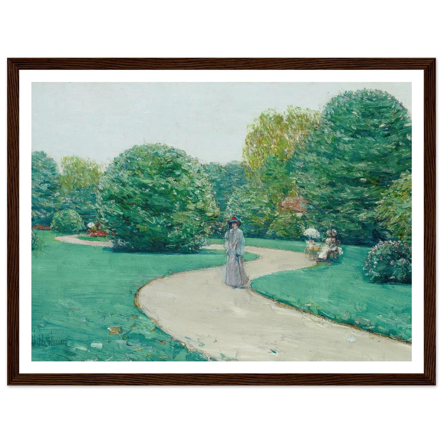 Parc Monceaux, Paris (circa 1888-89) Art Print | Childe Hassam - Framed Poster - 30x40 cm / 12x16″ - Black frame