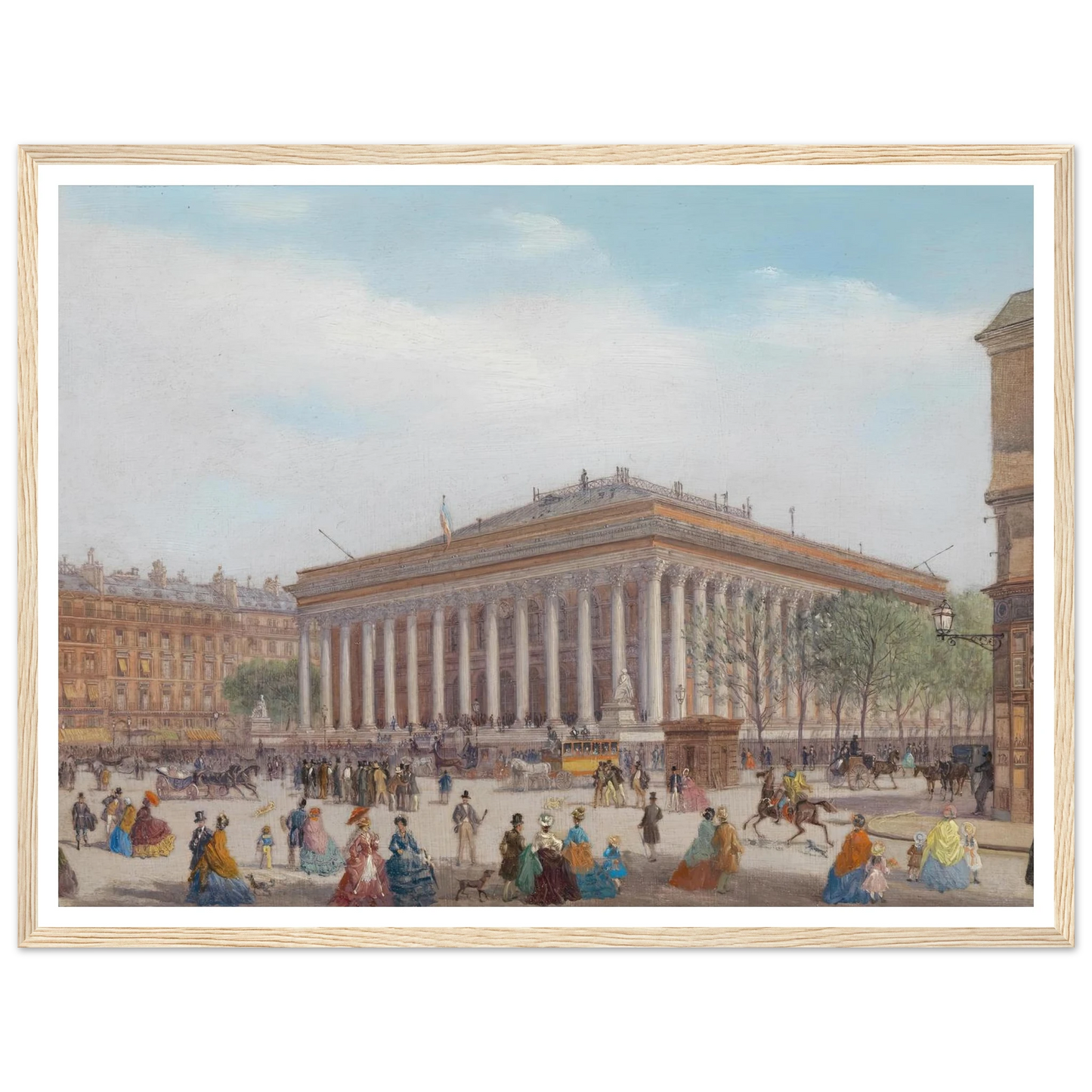 Paris Bourse Art Print | Carlo Bossoli - Framed Poster - 30x40 cm / 12x16″ - Black frame