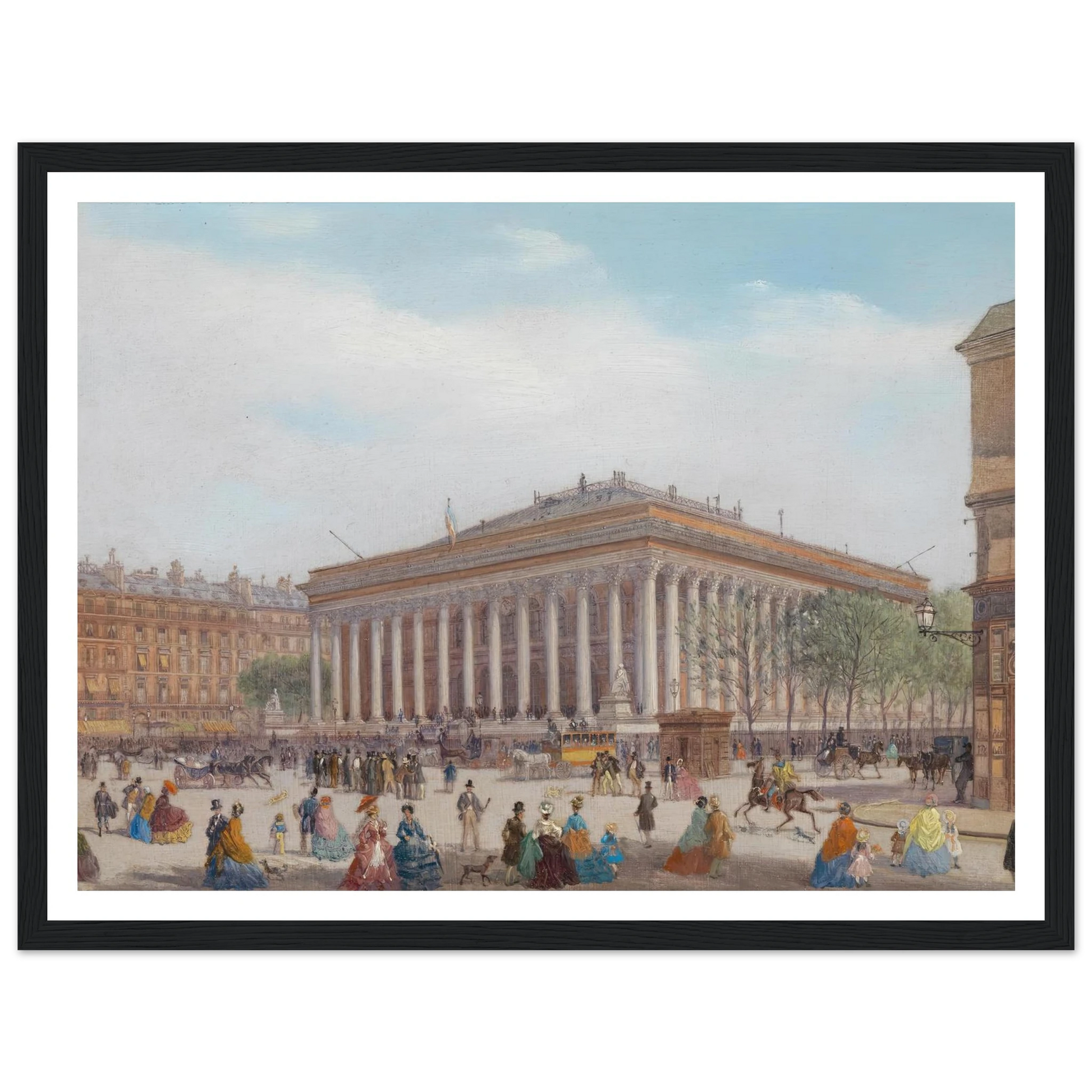 Paris Bourse Art Print | Carlo Bossoli - Framed Poster - 30x40 cm / 12x16″ - Black frame