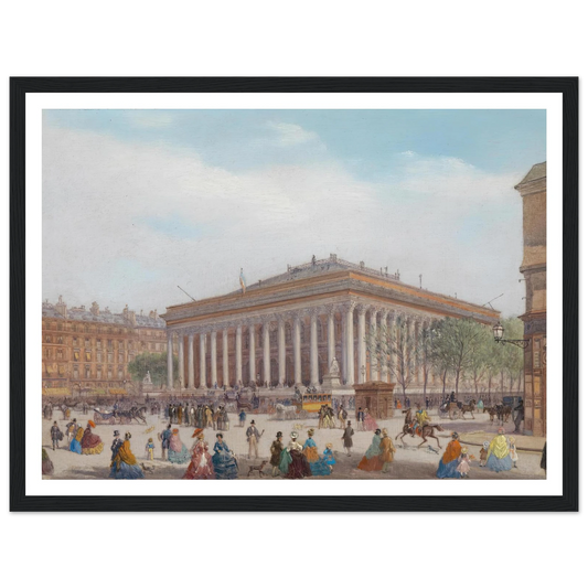 Paris Bourse Art Print | Carlo Bossoli - Framed Poster - 30x40 cm / 12x16″ - Black frame