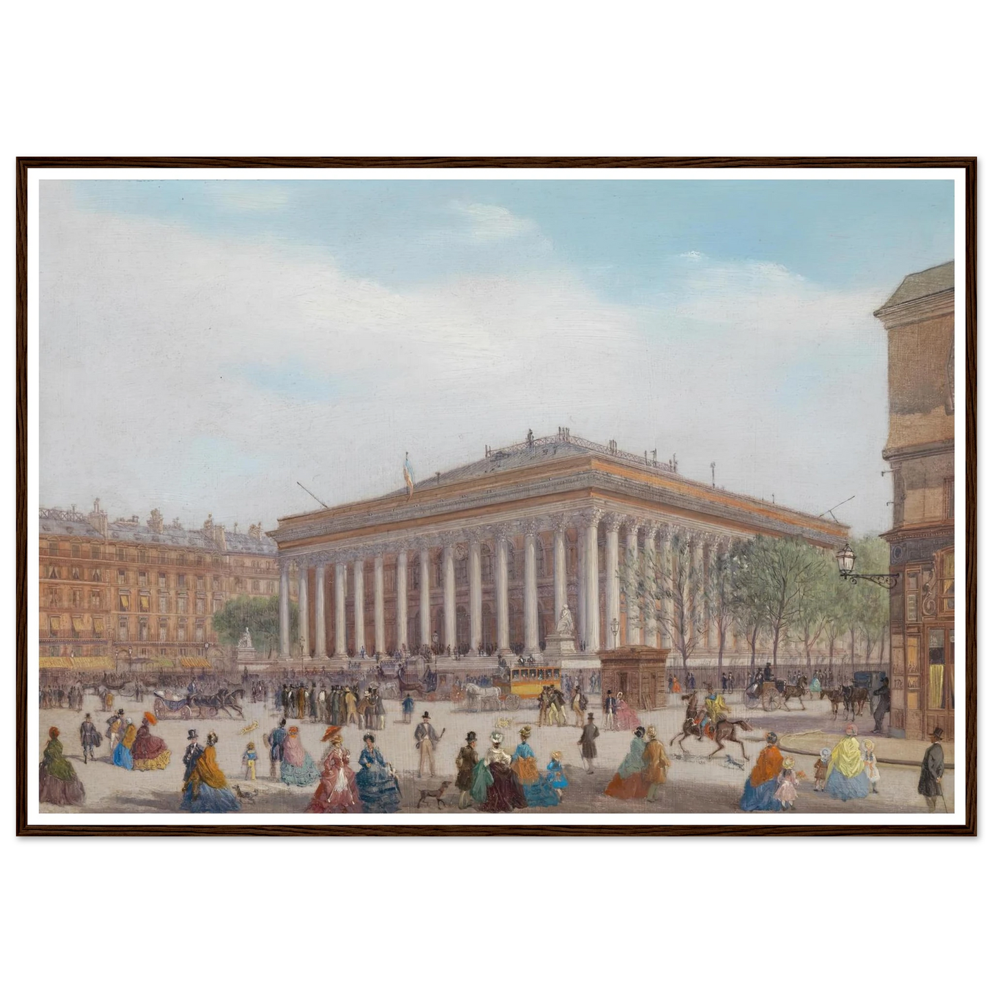 Paris Bourse Art Print | Carlo Bossoli - Framed Poster - 30x40 cm / 12x16″ - Black frame