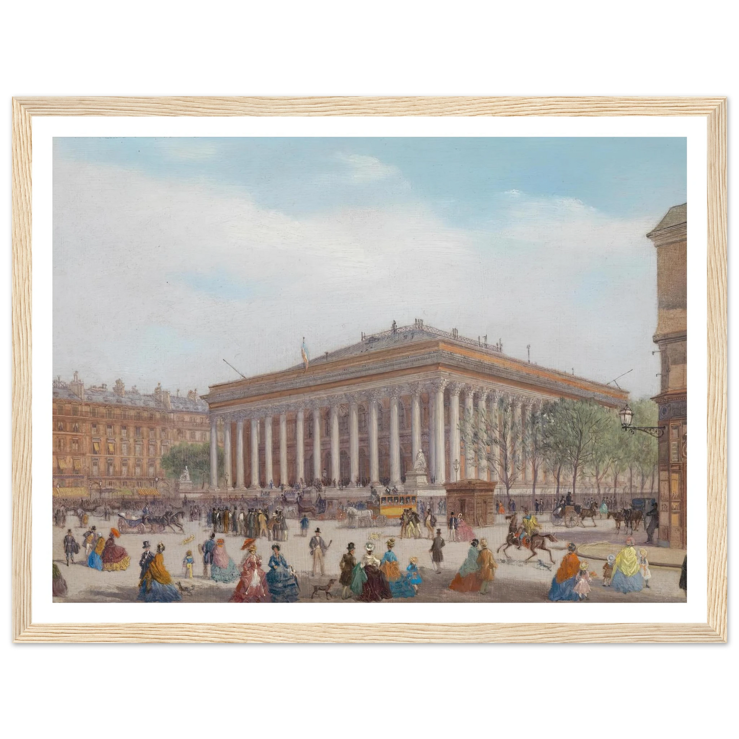 Paris Bourse Art Print | Carlo Bossoli - Framed Poster - 30x40 cm / 12x16″ - Black frame