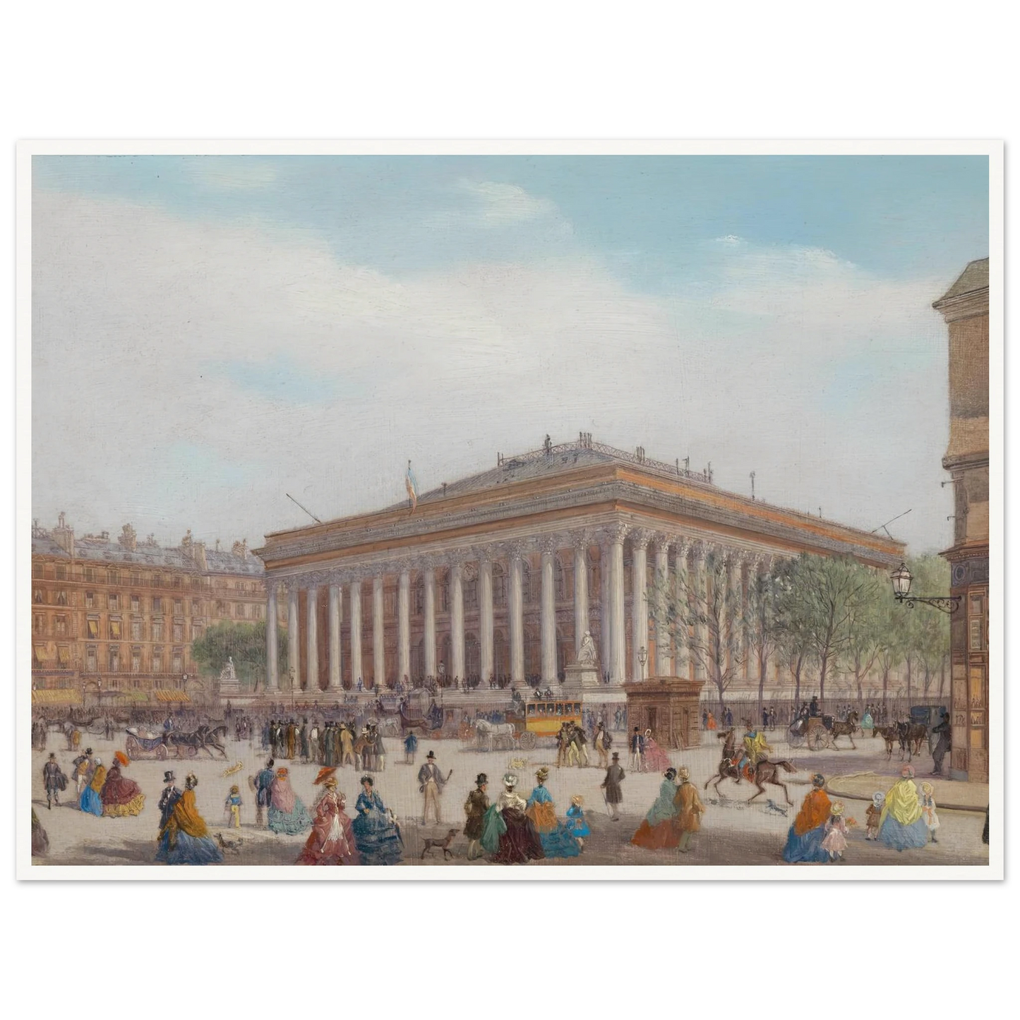 Paris Bourse Art Print | Carlo Bossoli - Framed Poster - 30x40 cm / 12x16″ - Black frame