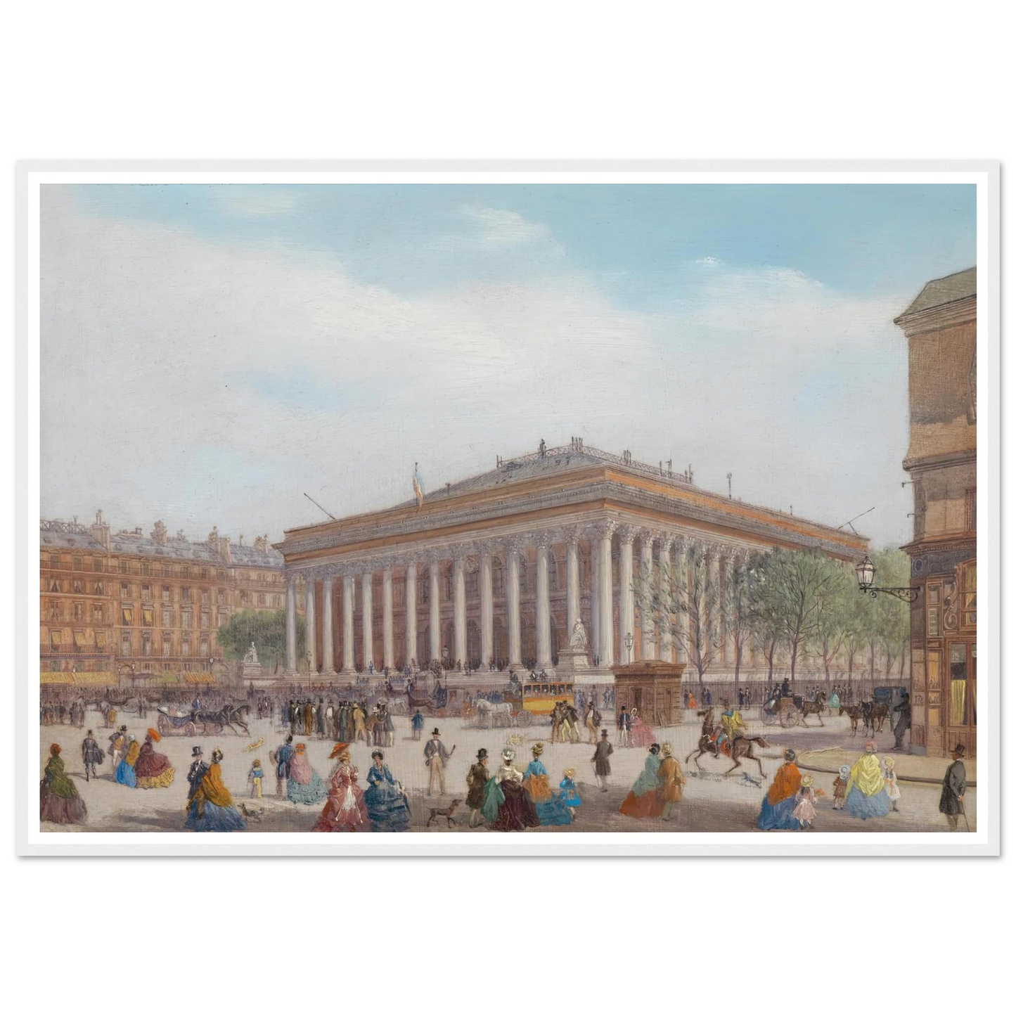 Paris Bourse Art Print | Carlo Bossoli - Framed Poster - 30x40 cm / 12x16″ - Black frame