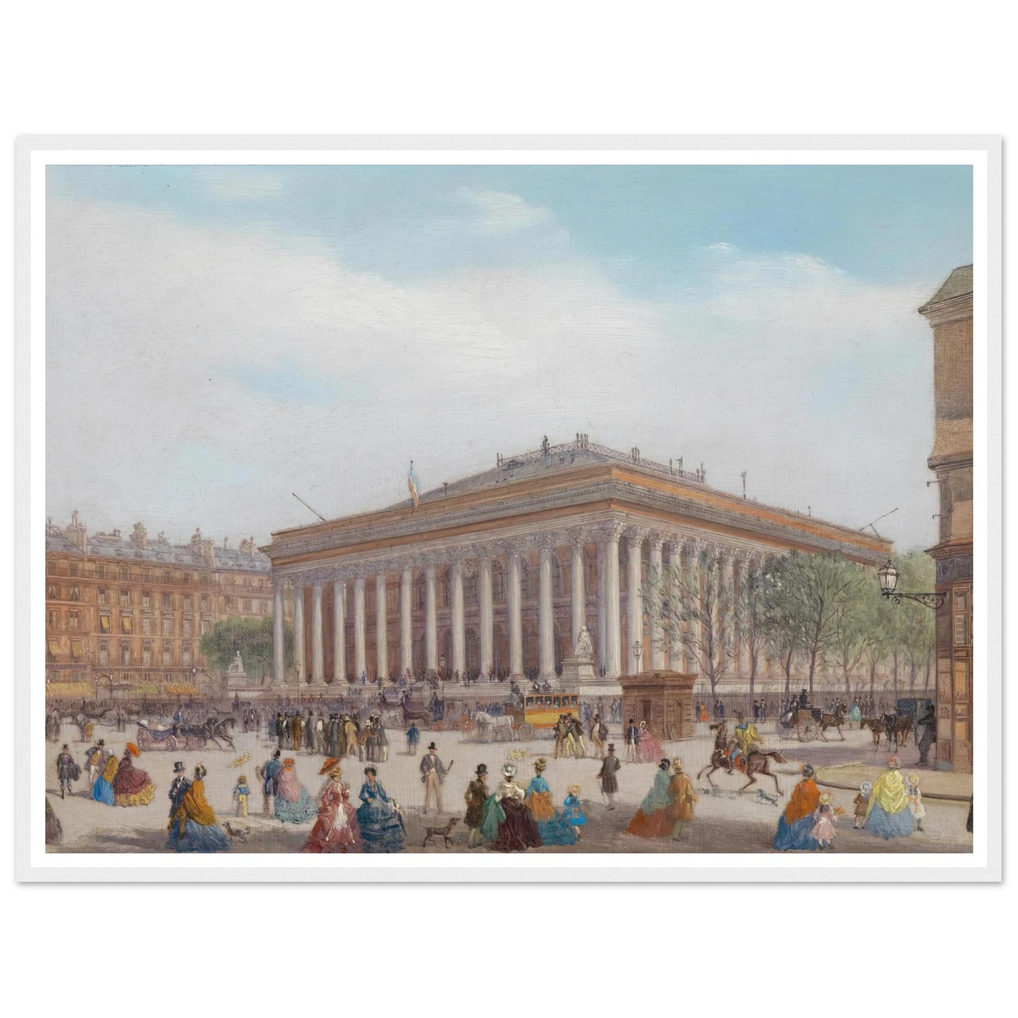 Paris Bourse Art Print | Carlo Bossoli - Framed Poster - 30x40 cm / 12x16″ - Black frame