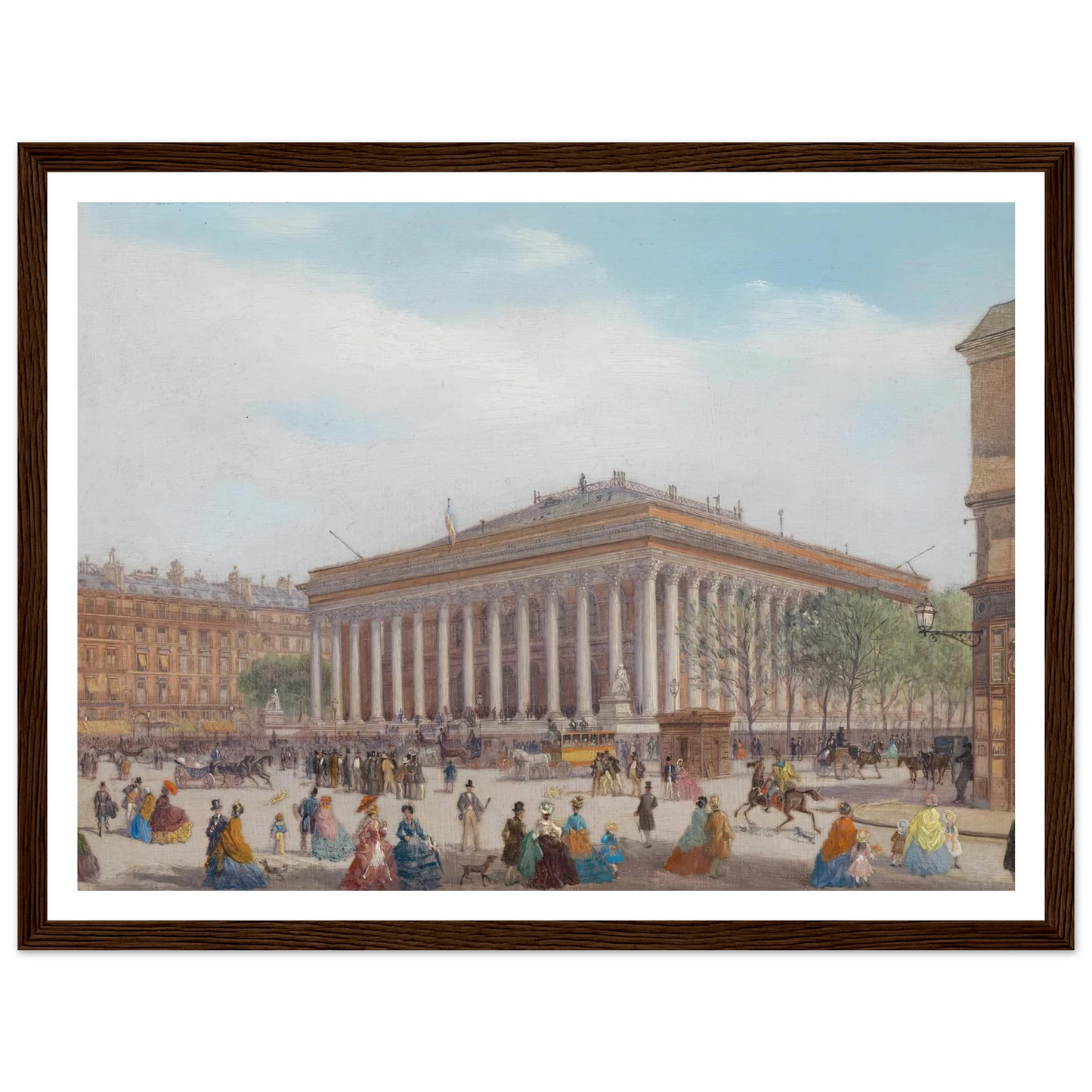 Paris Bourse Art Print | Carlo Bossoli - Framed Poster - 30x40 cm / 12x16″ - Black frame