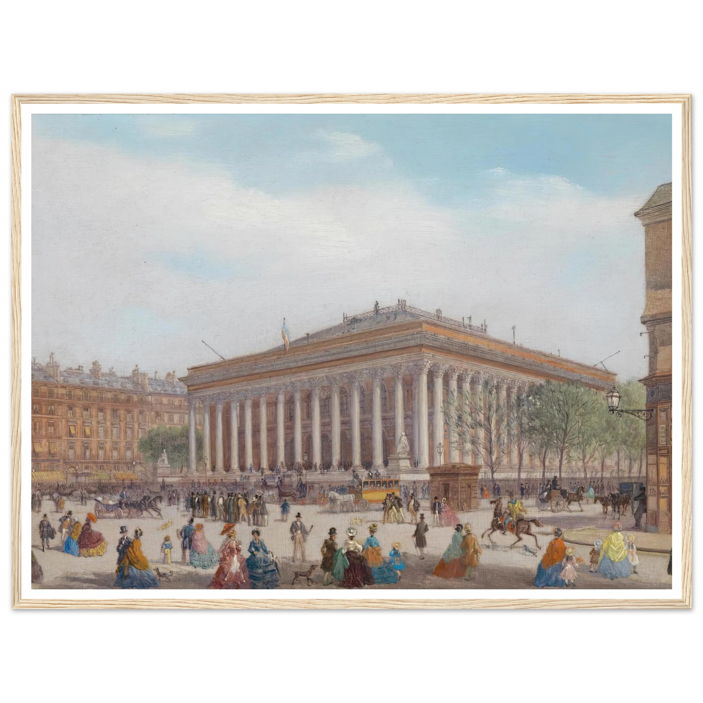 Paris Bourse Art Print | Carlo Bossoli - Framed Poster - 30x40 cm / 12x16″ - Black frame