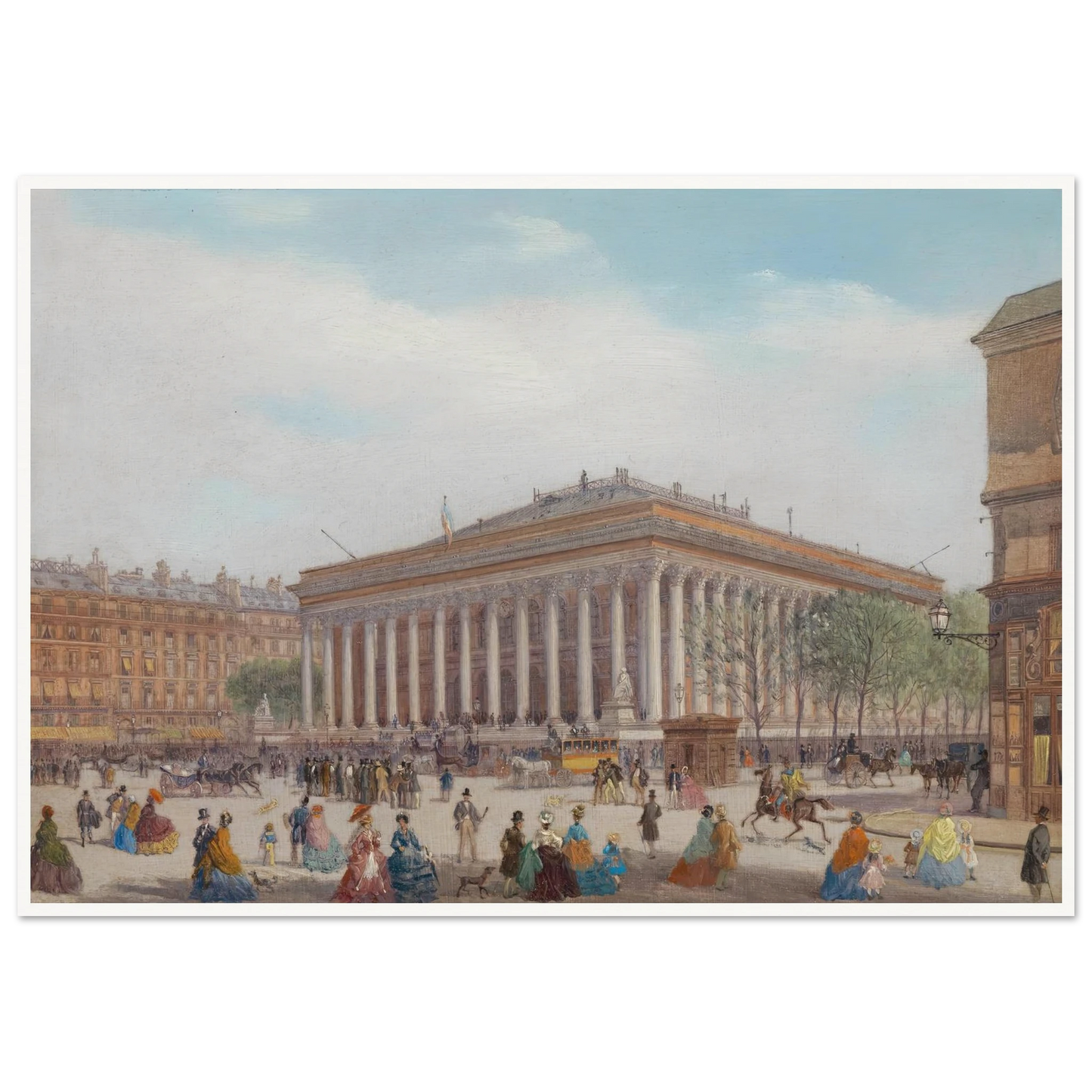 Paris Bourse Art Print | Carlo Bossoli - Framed Poster - 30x40 cm / 12x16″ - Black frame