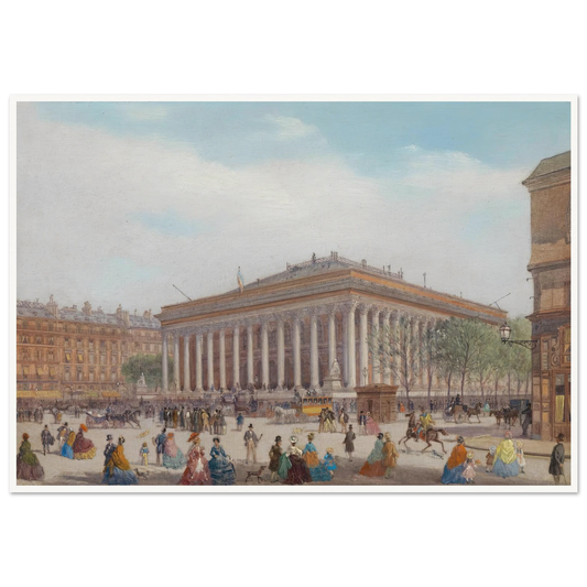 Paris Bourse Art Print | Carlo Bossoli - Framed Poster - 30x40 cm / 12x16″ - Black frame