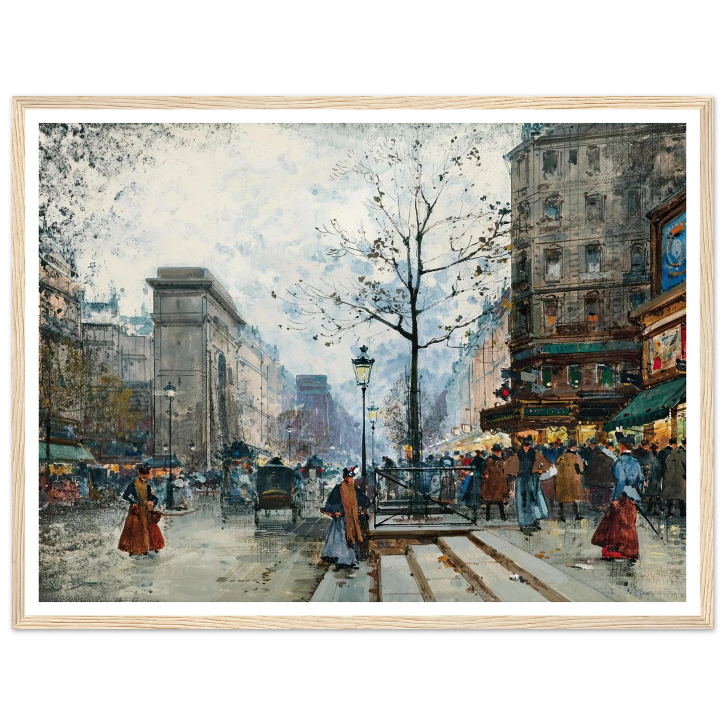 Paris, La Porte Saint-Denis Art Print | Eugene Galien Laloue - Framed Poster - 30x40 cm / 12x16″ - Black frame