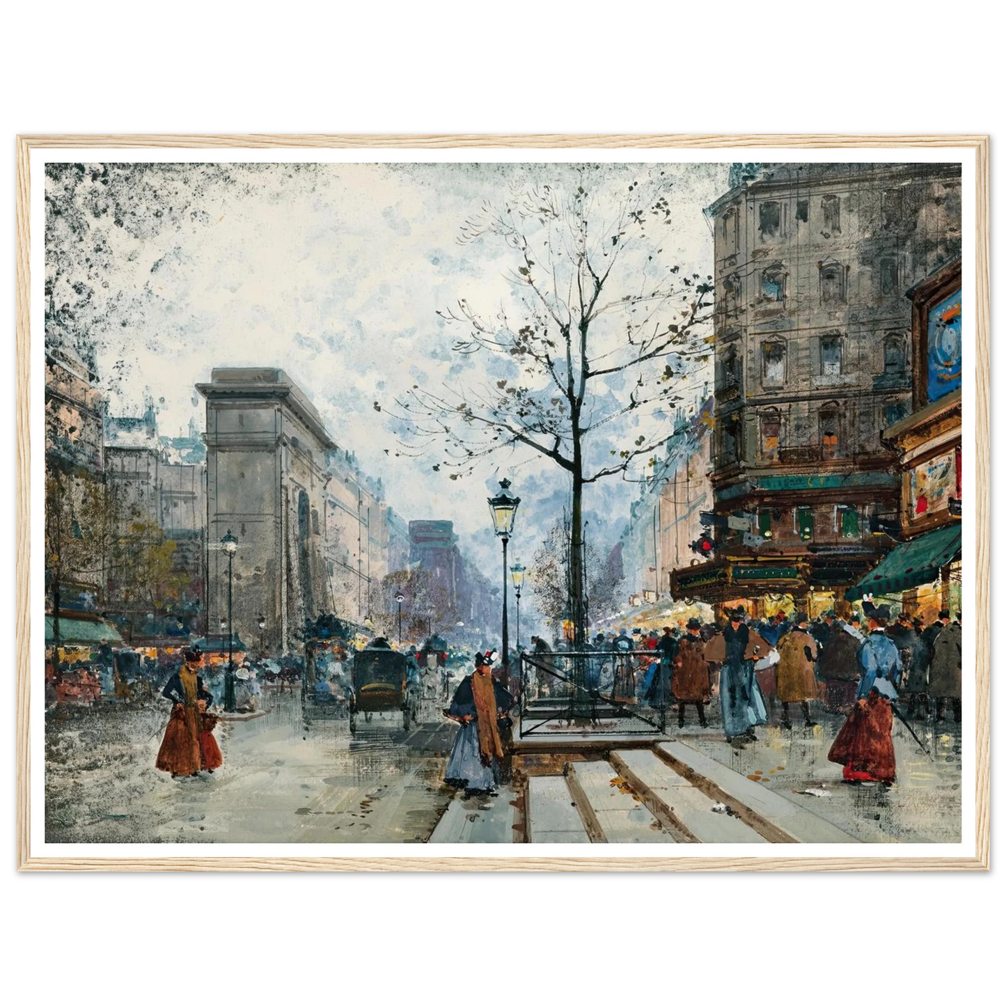 Paris, La Porte Saint-Denis Art Print | Eugene Galien Laloue - Framed Poster - 30x40 cm / 12x16″ - Black frame