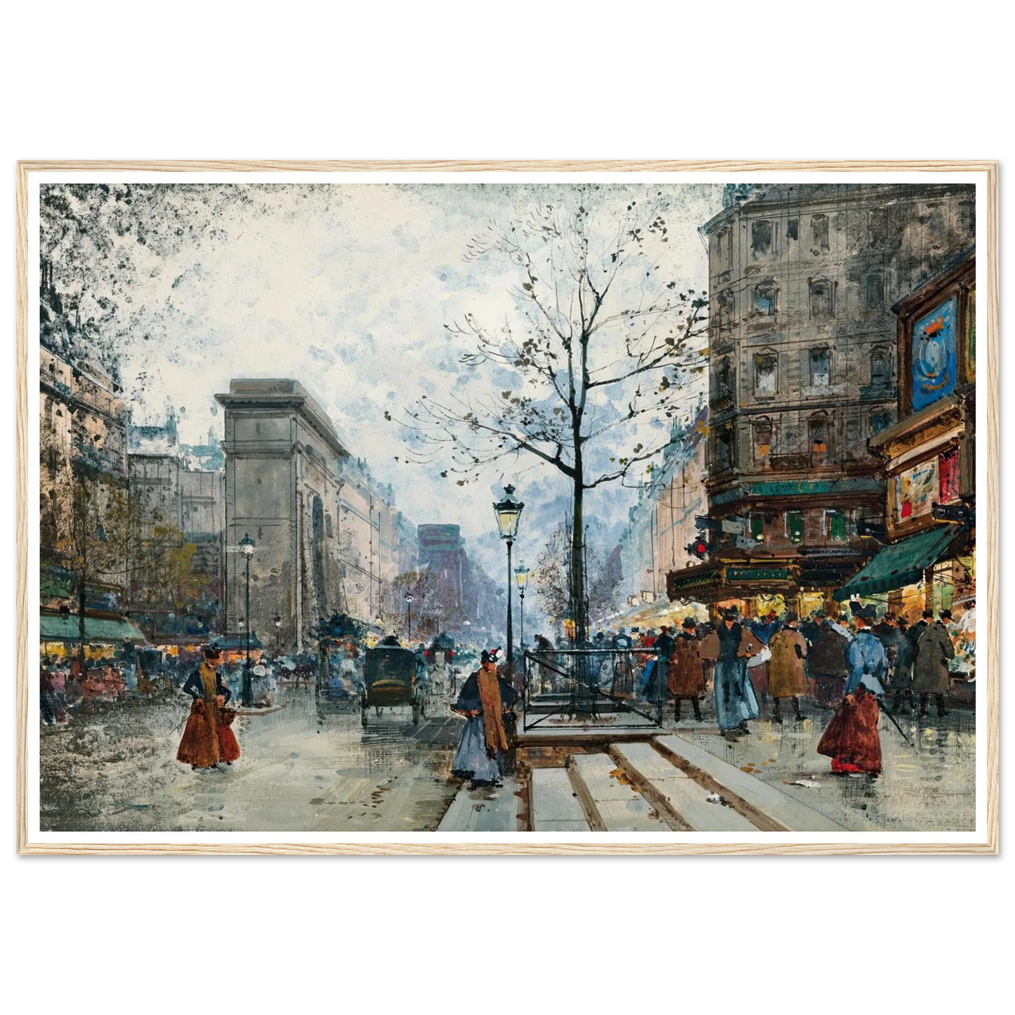 Paris, La Porte Saint-Denis Art Print | Eugene Galien Laloue - Framed Poster - 30x40 cm / 12x16″ - Black frame