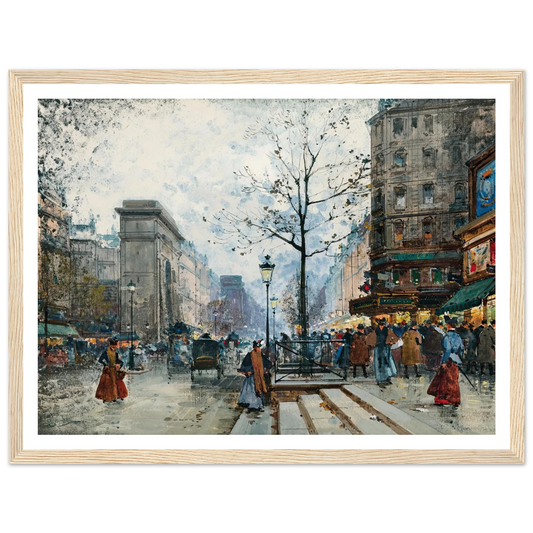 Paris, La Porte Saint-Denis Art Print | Eugene Galien Laloue - Framed Poster - 30x40 cm / 12x16″ - Black frame