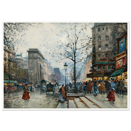 Paris, La Porte Saint-Denis Art Print | Eugene Galien Laloue - Framed Poster - 30x40 cm / 12x16″ - Black frame
