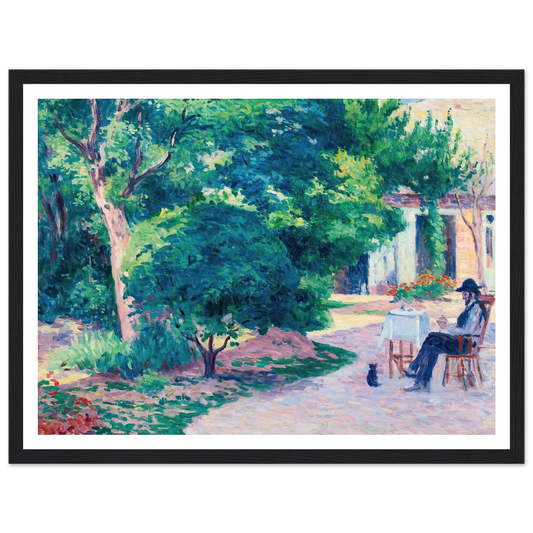 Paris, Le Jardin D’alexandre Charpentier Au Hameau Boileau (circa 1900) Art Print | Maximilien Luce - Framed Poster - 30x40 cm / 12x16″ - Black frame