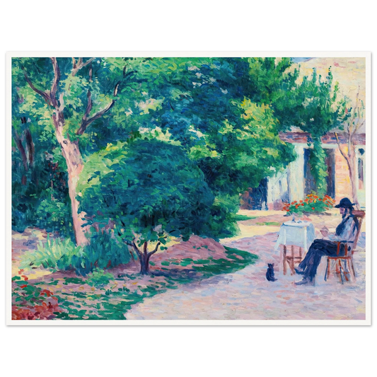 Paris, Le Jardin D’alexandre Charpentier Au Hameau Boileau (circa 1900) Art Print | Maximilien Luce - Framed Poster - 30x40 cm / 12x16″ - Black frame