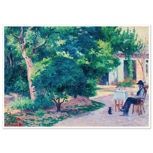 Paris, Le Jardin D’alexandre Charpentier Au Hameau Boileau (circa 1900) Art Print | Maximilien Luce - Framed Poster - 30x40 cm / 12x16″ - Black frame