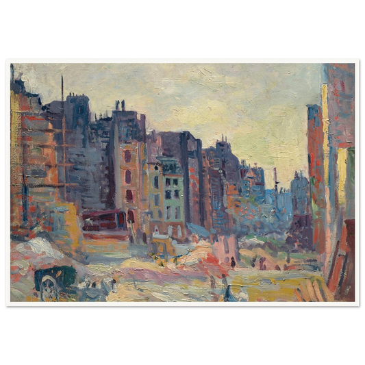 Paris, Le percement de la rue Réaumur (1907-08) Art Print | Maximilien Luce - Framed Poster - 30x40 cm / 12x16″ - Black frame