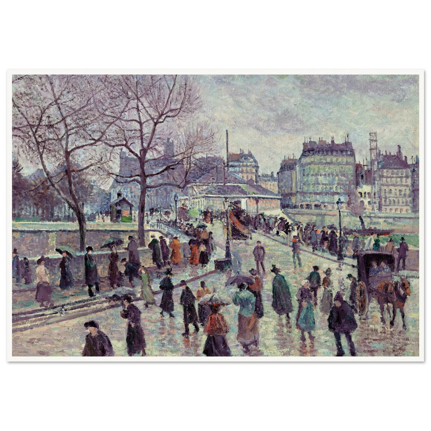 Paris, le Pont de l’Archevêché (1896) Art Print | Maximilien Luce - Framed Poster - 30x40 cm / 12x16″ - Black frame