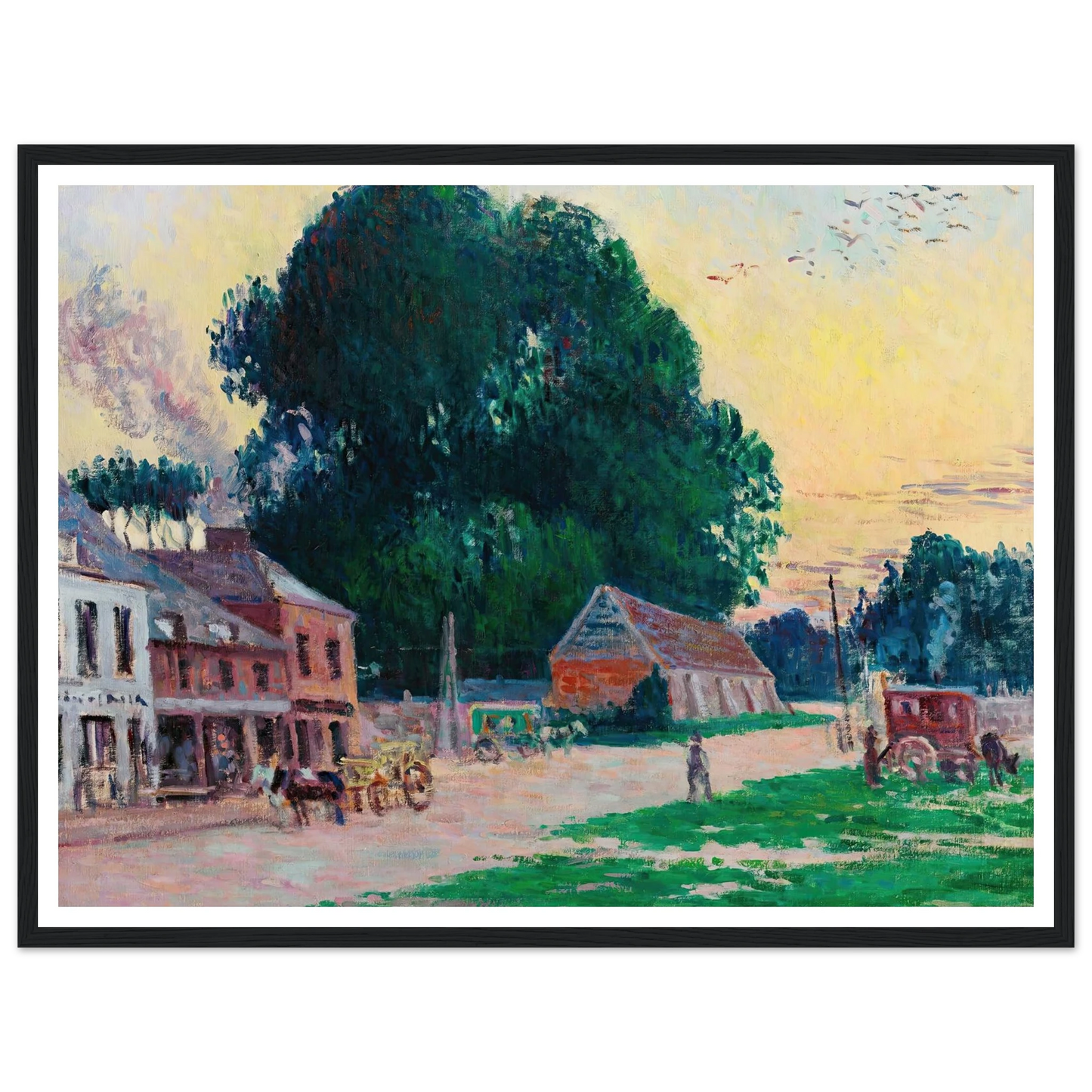 Paris, Le Quartier De Vaugirard (circa 1910) Art Print | Maximilien Luce - Framed Poster - 30x40 cm / 12x16″ - Black frame