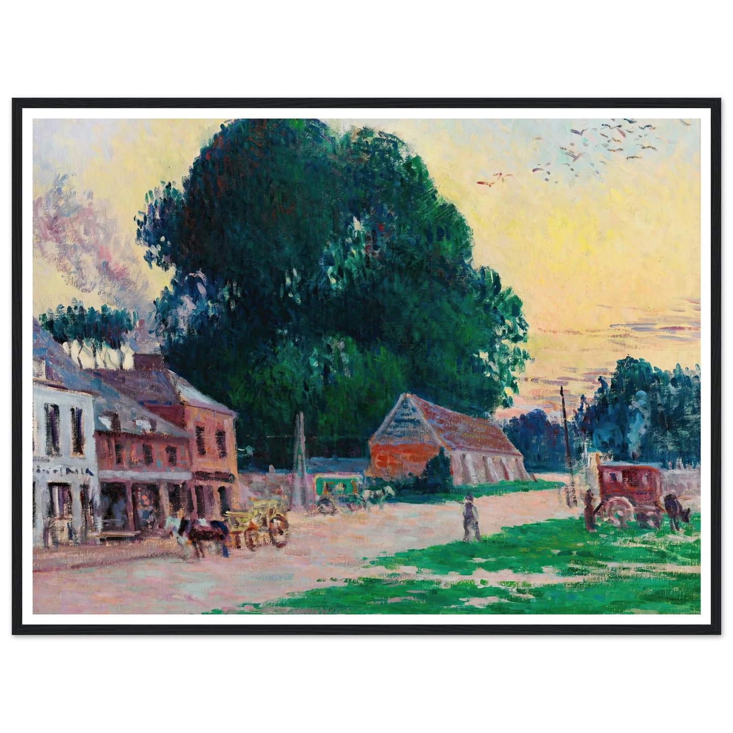 Paris, Le Quartier De Vaugirard (circa 1910) Art Print | Maximilien Luce - Framed Poster - 30x40 cm / 12x16″ - Black frame