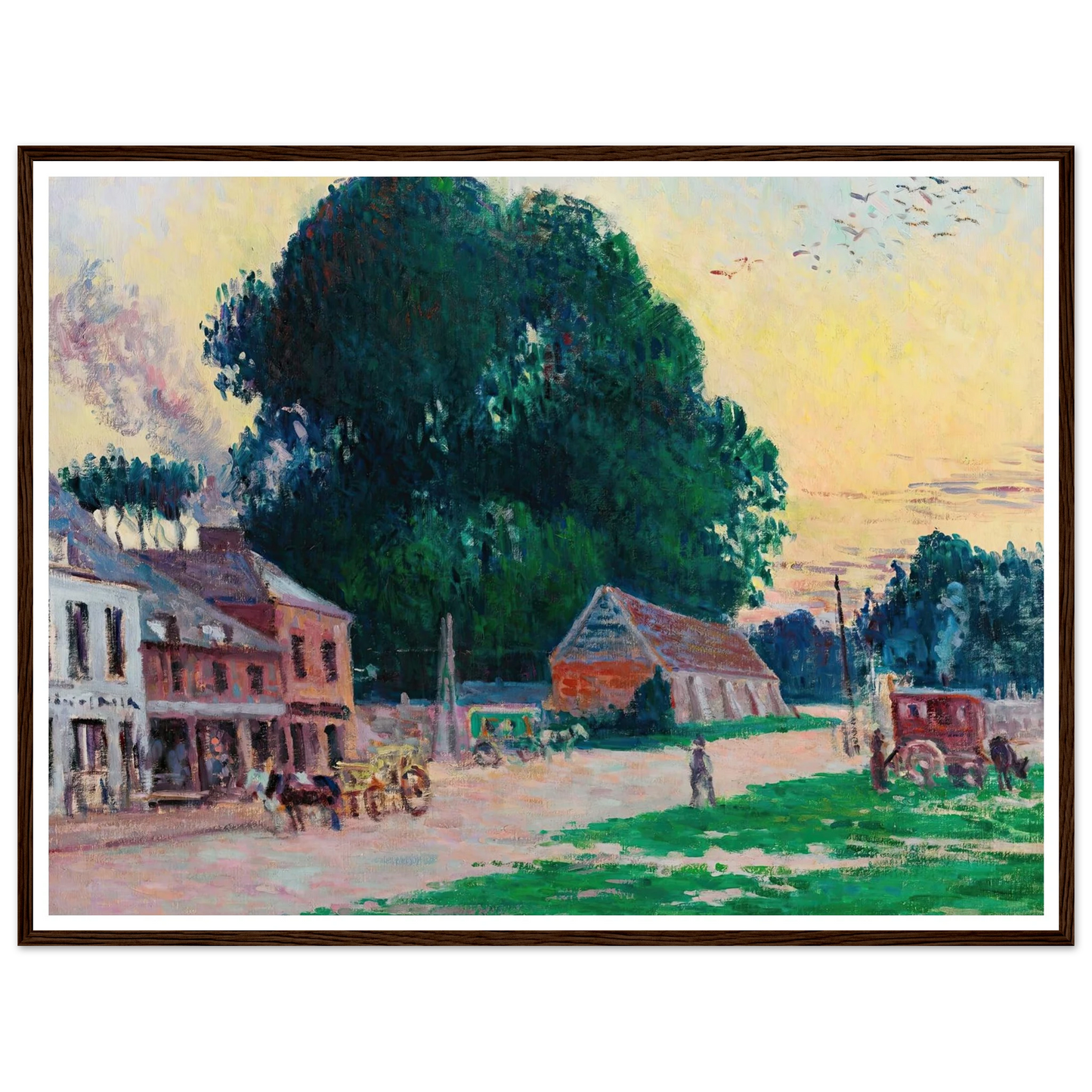 Paris, Le Quartier De Vaugirard (circa 1910) Art Print | Maximilien Luce - Framed Poster - 30x40 cm / 12x16″ - Black frame