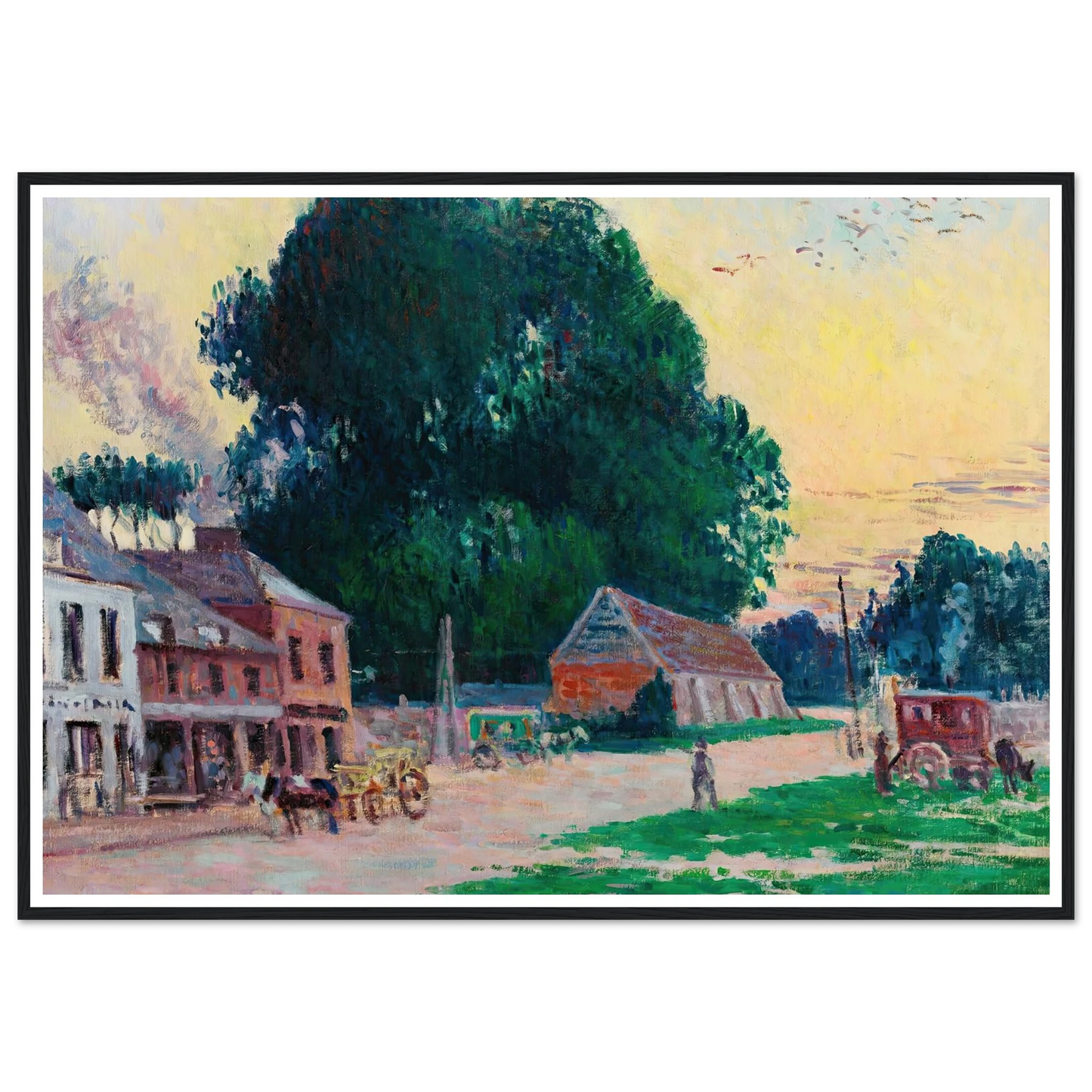 Paris, Le Quartier De Vaugirard (circa 1910) Art Print | Maximilien Luce - Framed Poster - 30x40 cm / 12x16″ - Black frame