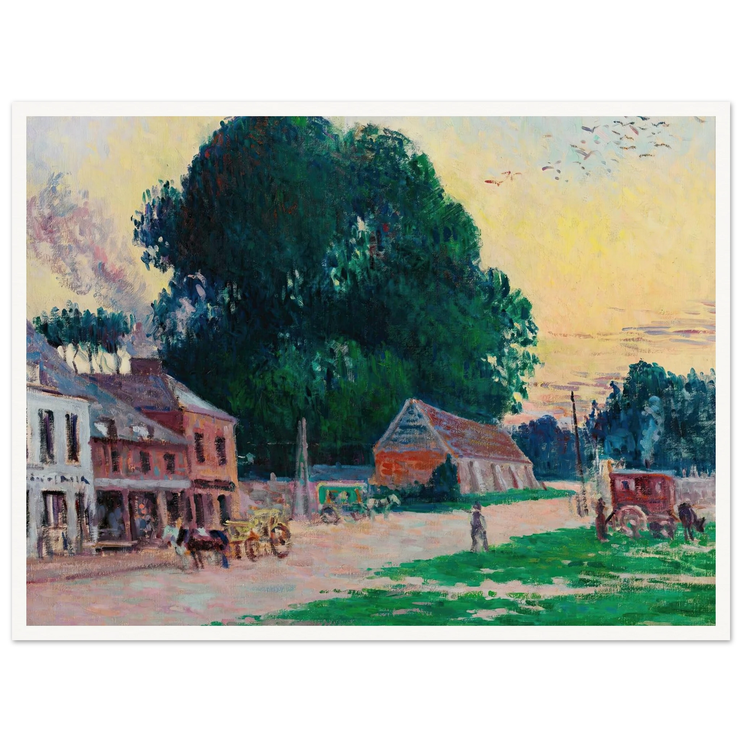 Paris, Le Quartier De Vaugirard (circa 1910) Art Print | Maximilien Luce - Framed Poster - 30x40 cm / 12x16″ - Black frame