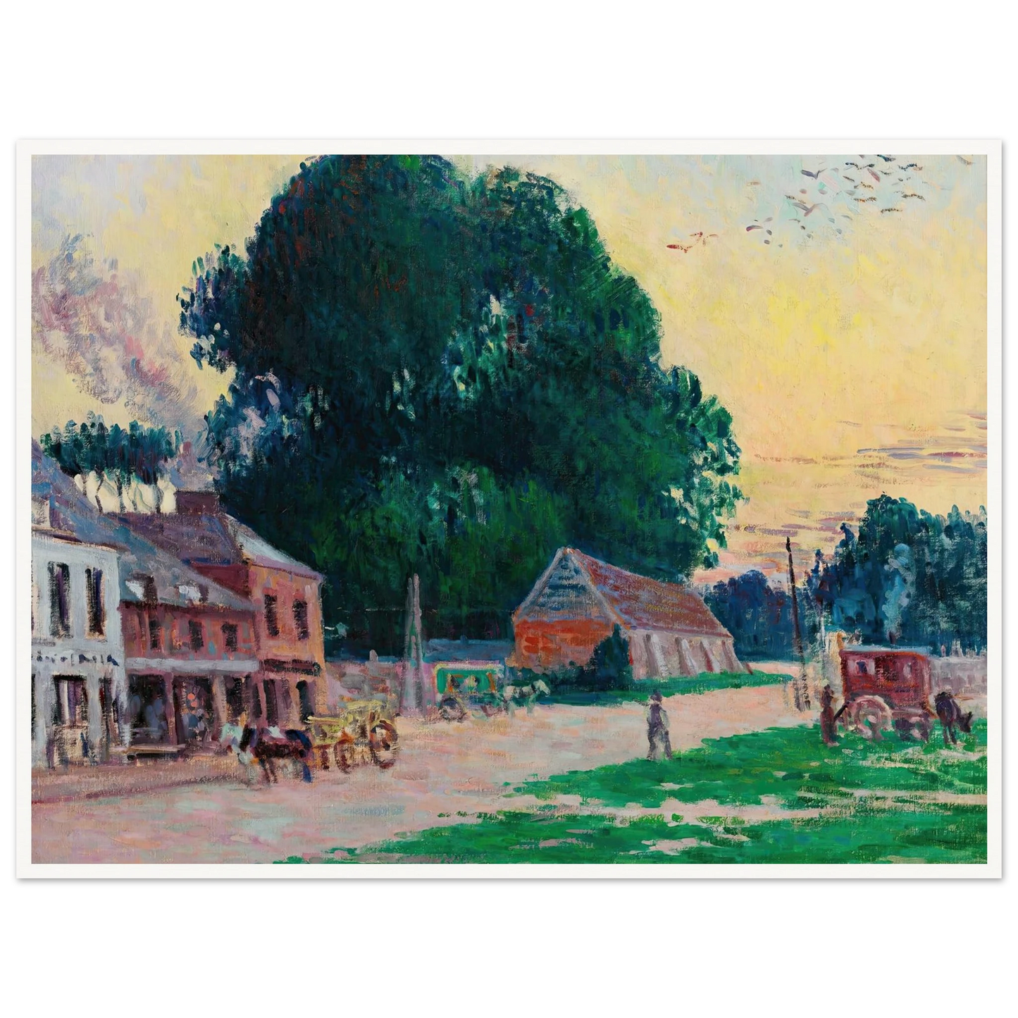 Paris, Le Quartier De Vaugirard (circa 1910) Art Print | Maximilien Luce - Framed Poster - 30x40 cm / 12x16″ - Black frame