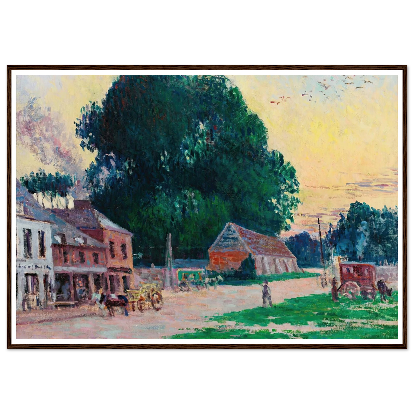 Paris, Le Quartier De Vaugirard (circa 1910) Art Print | Maximilien Luce - Framed Poster - 30x40 cm / 12x16″ - Black frame