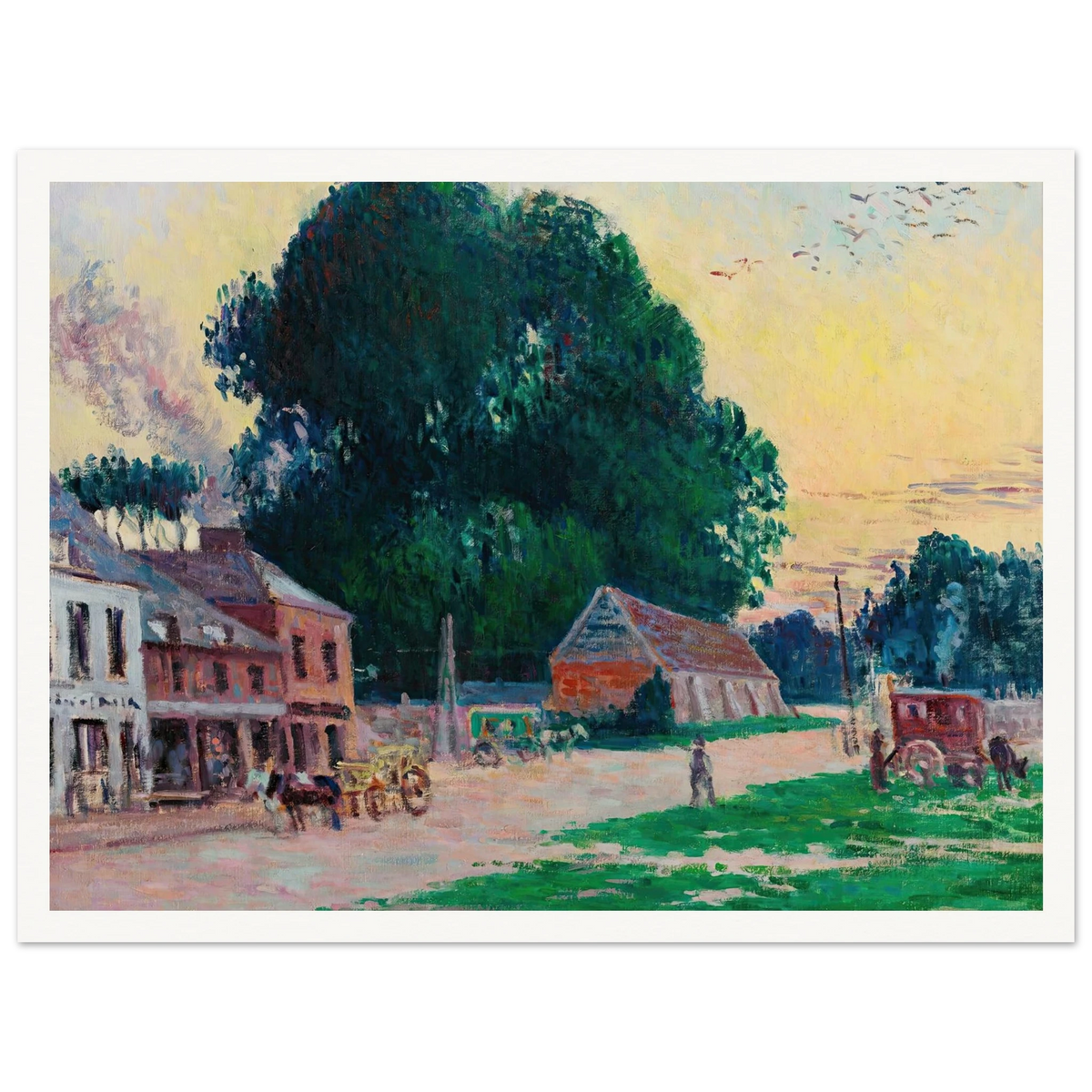 Paris, Le Quartier De Vaugirard (circa 1910) Art Print | Maximilien Luce - Framed Poster - 30x40 cm / 12x16″ - Black frame