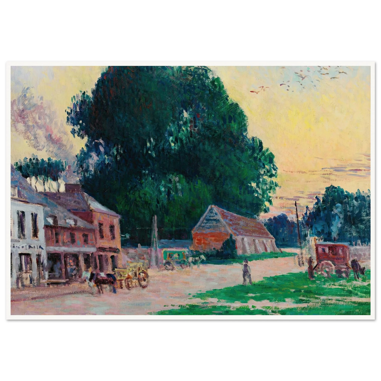 Paris, Le Quartier De Vaugirard (circa 1910) Art Print | Maximilien Luce - Framed Poster - 30x40 cm / 12x16″ - Black frame