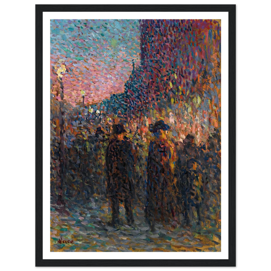 Paris, Les Boulevards, La Nuit (circa 1893) Art Print | Maximilien Luce - Framed Poster - 30x40 cm / 12x16″ - Black frame