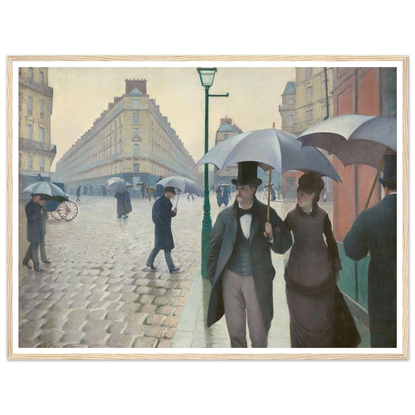 Paris Street; Rainy Day Art Print | Gustave Caillebotte - Framed Poster - 30x40 cm / 12x16″ - Black frame