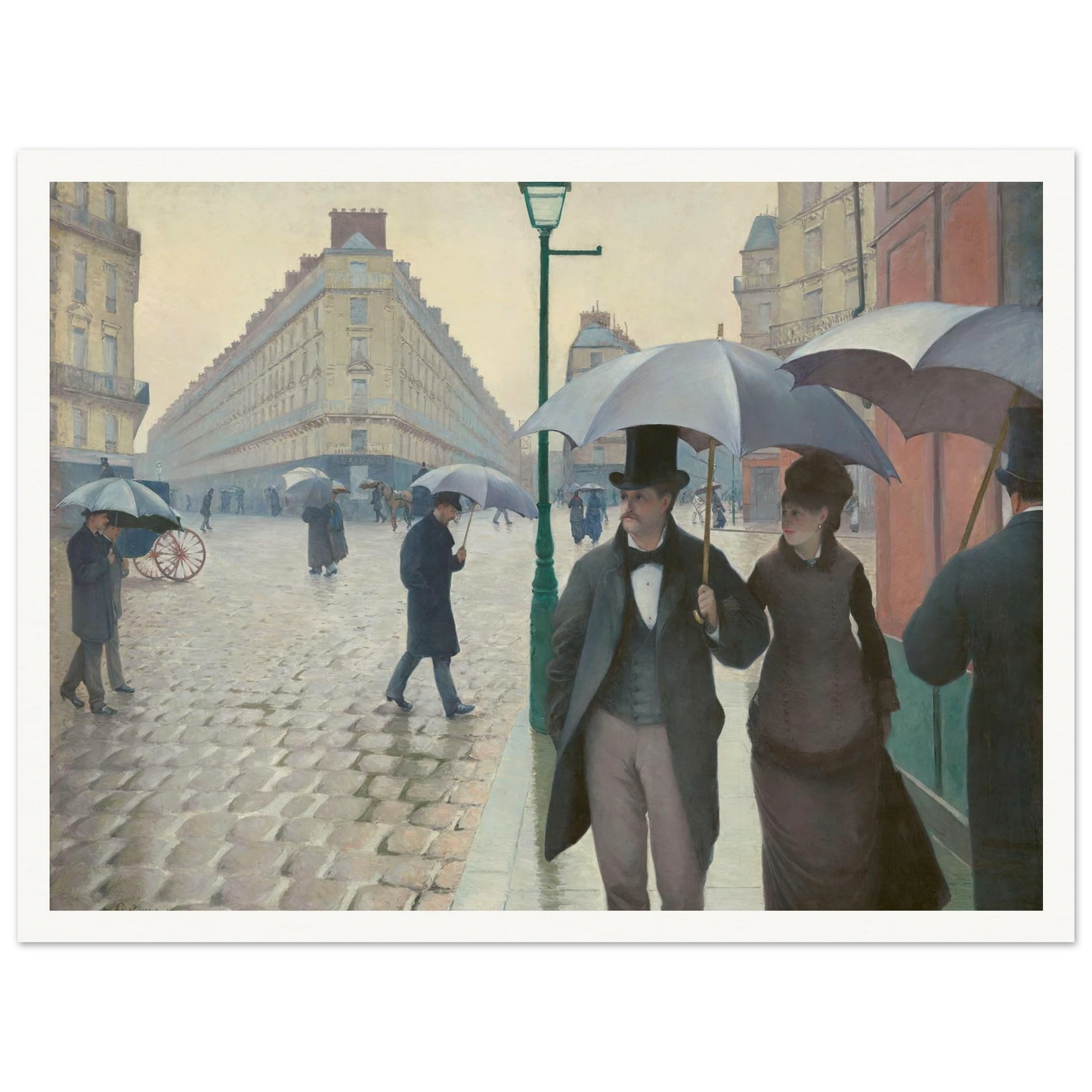 Paris Street; Rainy Day Art Print | Gustave Caillebotte - Framed Poster - 30x40 cm / 12x16″ - Black frame