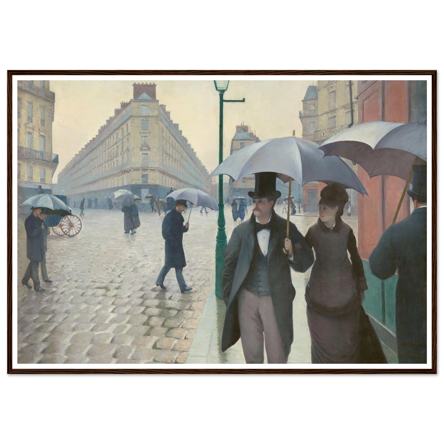 Paris Street; Rainy Day Art Print | Gustave Caillebotte - Framed Poster - 30x40 cm / 12x16″ - Black frame