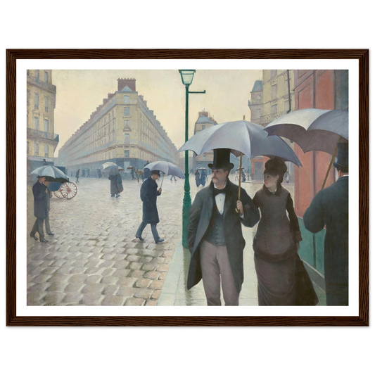 Paris Street; Rainy Day Art Print | Gustave Caillebotte - Framed Poster - 30x40 cm / 12x16″ - Black frame