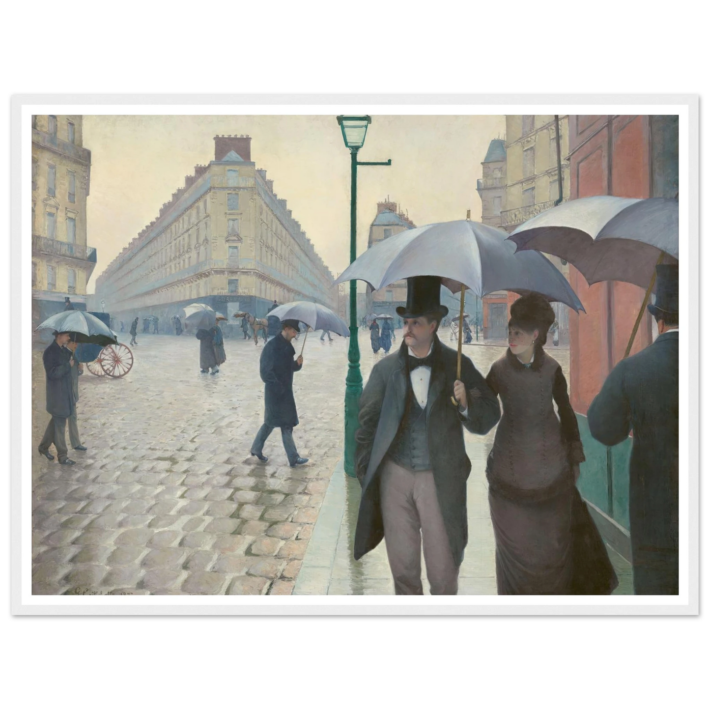 Paris Street; Rainy Day Art Print | Gustave Caillebotte - Framed Poster - 30x40 cm / 12x16″ - Black frame