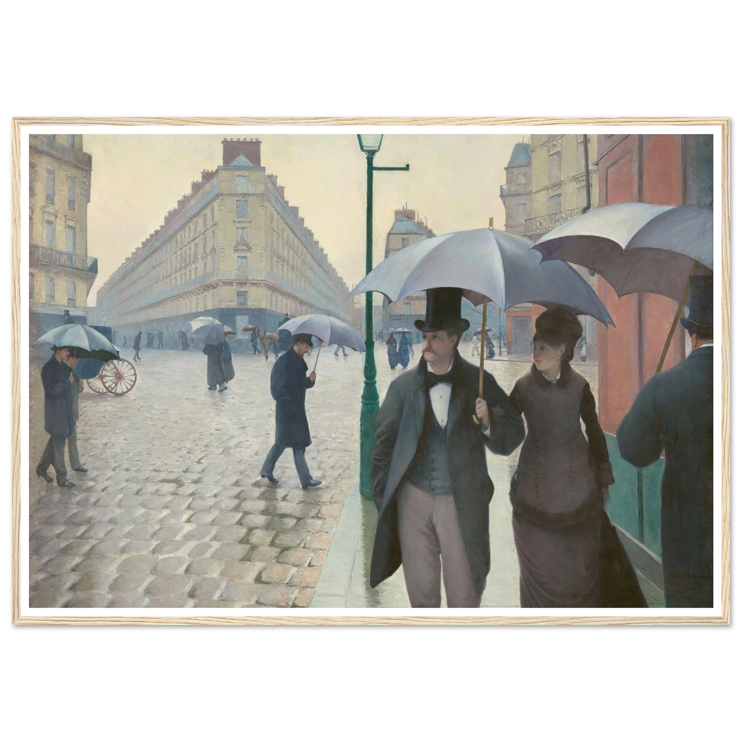 Paris Street; Rainy Day Art Print | Gustave Caillebotte - Framed Poster - 30x40 cm / 12x16″ - Black frame