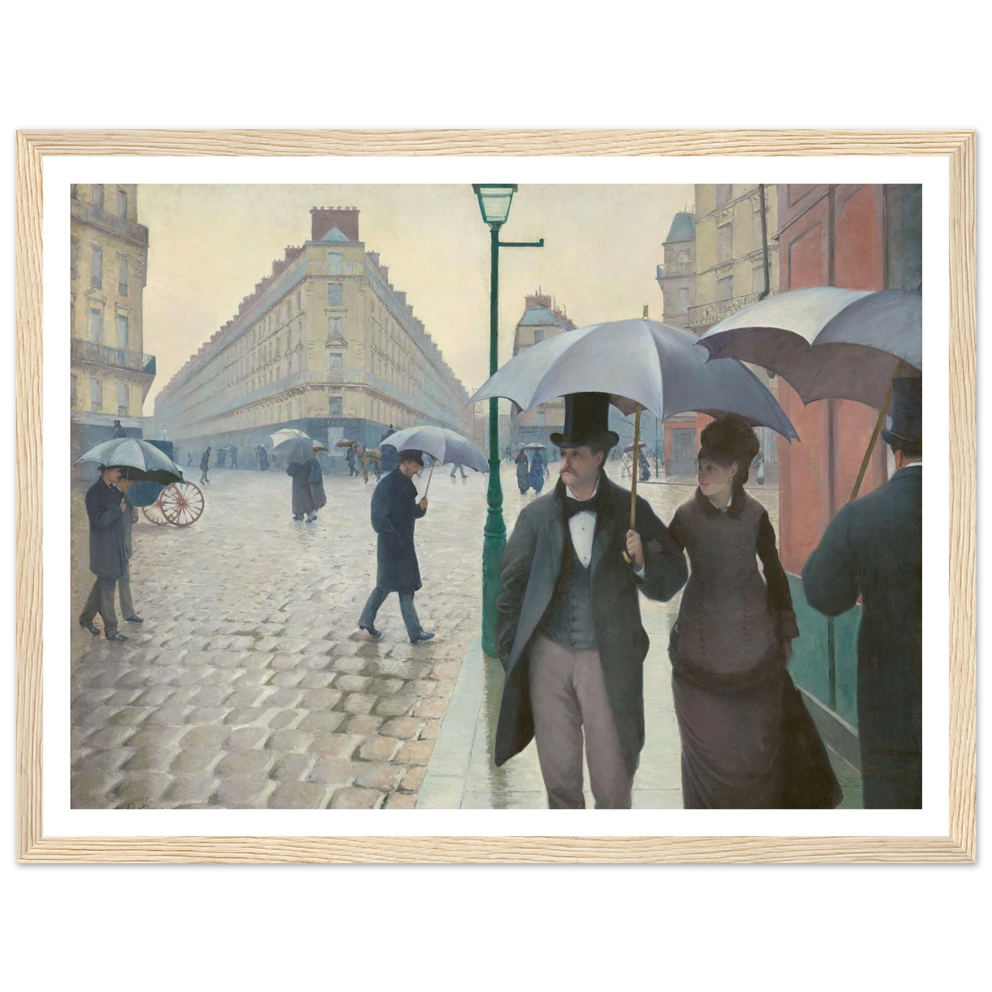 Paris Street; Rainy Day Art Print | Gustave Caillebotte - Framed Poster - 30x40 cm / 12x16″ - Black frame