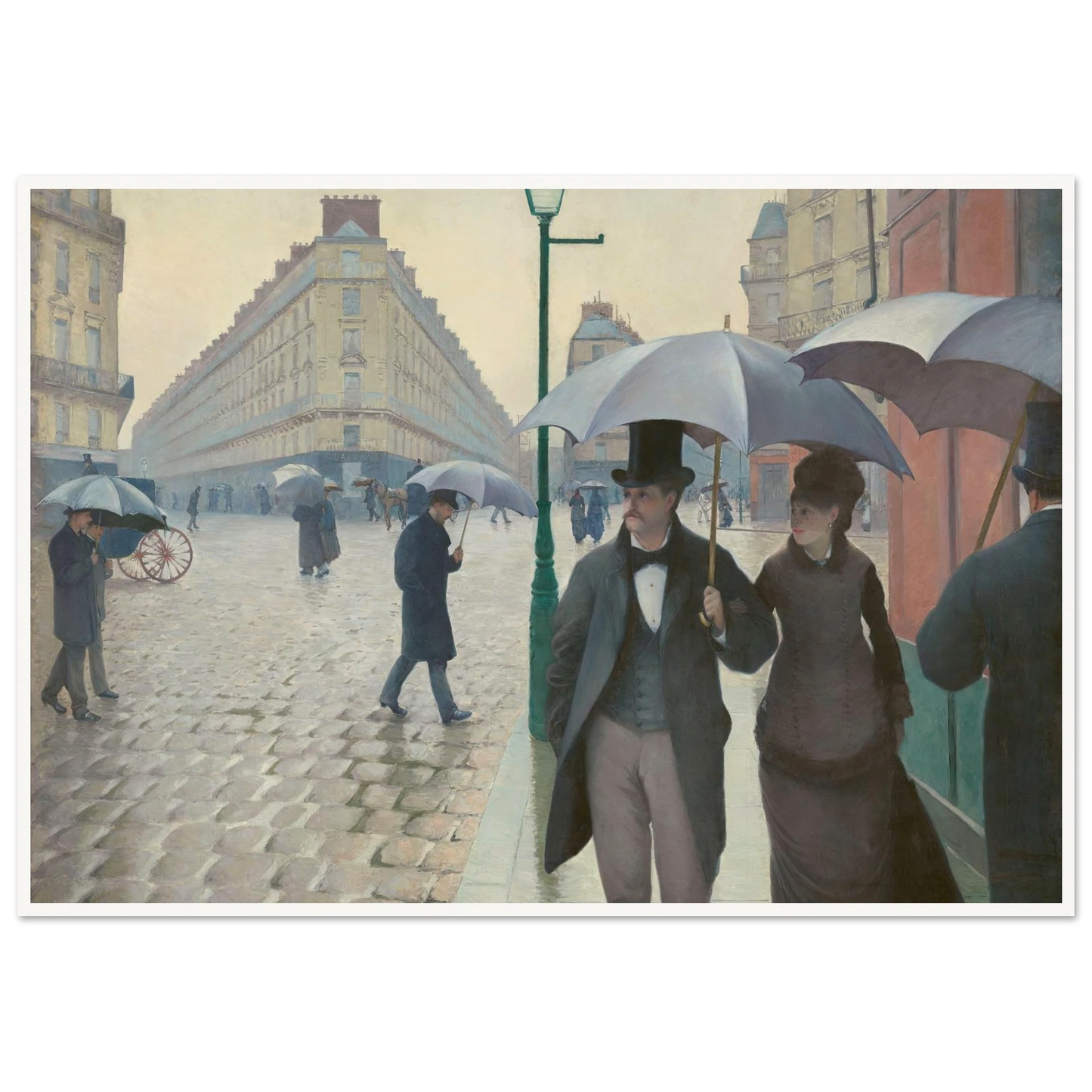 Paris Street; Rainy Day Art Print | Gustave Caillebotte - Framed Poster - 30x40 cm / 12x16″ - Black frame