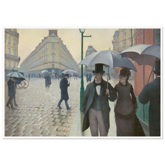 Paris Street; Rainy Day Art Print | Gustave Caillebotte - Framed Poster - 30x40 cm / 12x16″ - Black frame