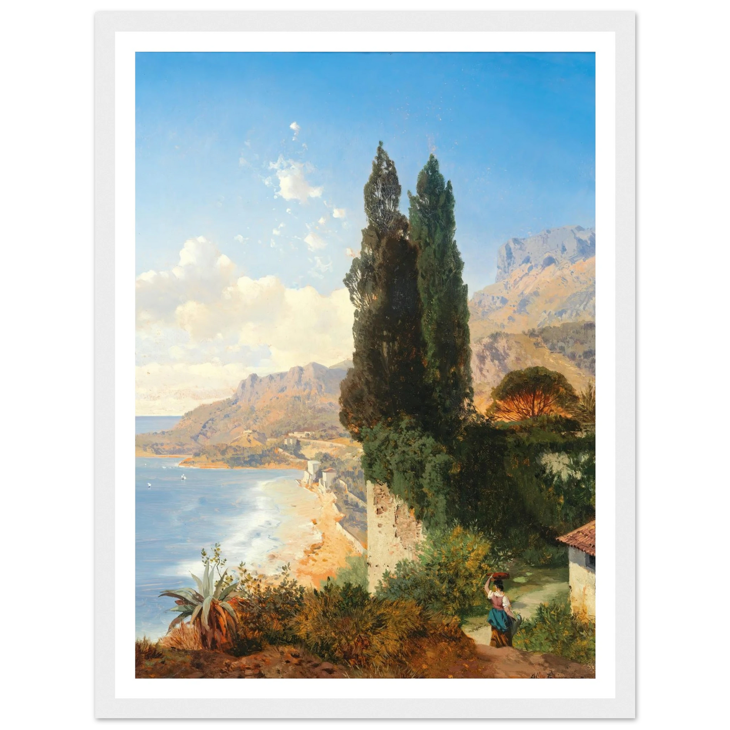 Partie Di Monaco Bei Nizza Art Print | Albert Zimmermann - Framed Poster - 30x40 cm / 12x16″ - Black frame