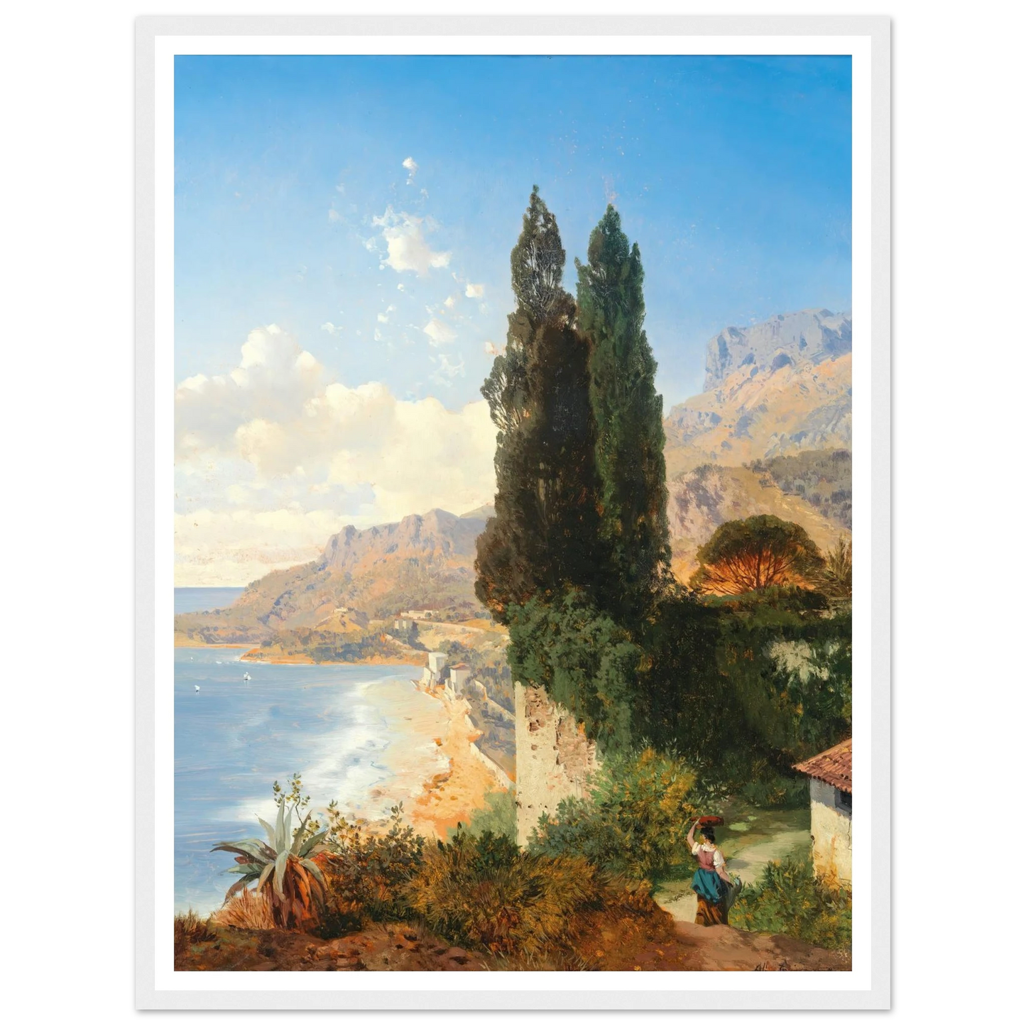 Partie Di Monaco Bei Nizza Art Print | Albert Zimmermann - Framed Poster - 30x40 cm / 12x16″ - Black frame