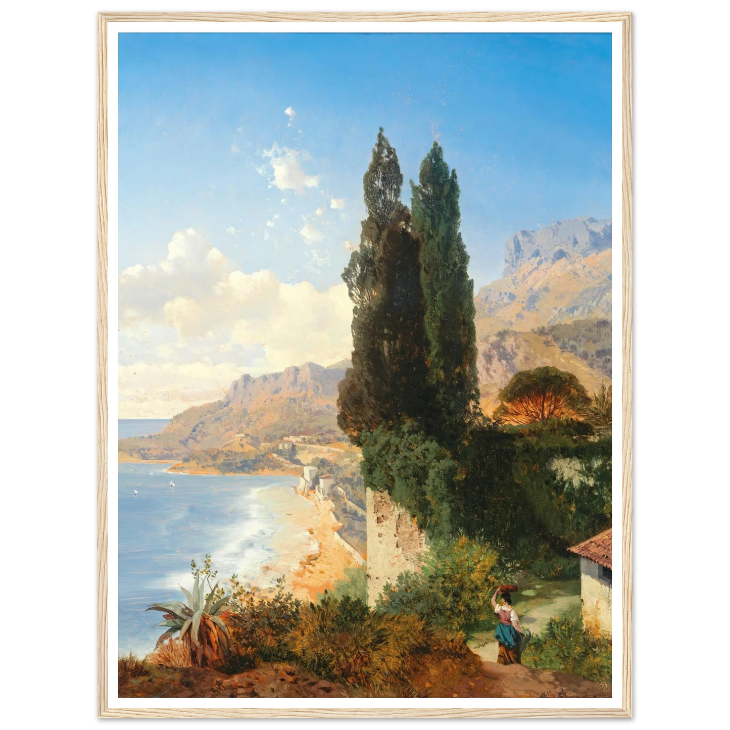 Partie Di Monaco Bei Nizza Art Print | Albert Zimmermann - Framed Poster - 30x40 cm / 12x16″ - Black frame