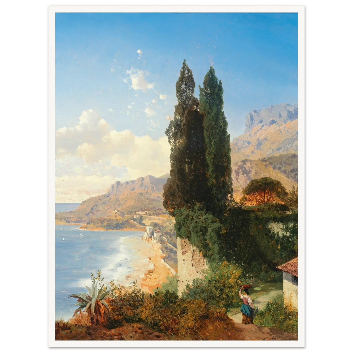 Partie Di Monaco Bei Nizza Art Print | Albert Zimmermann - Framed Poster - 30x40 cm / 12x16″ - Black frame