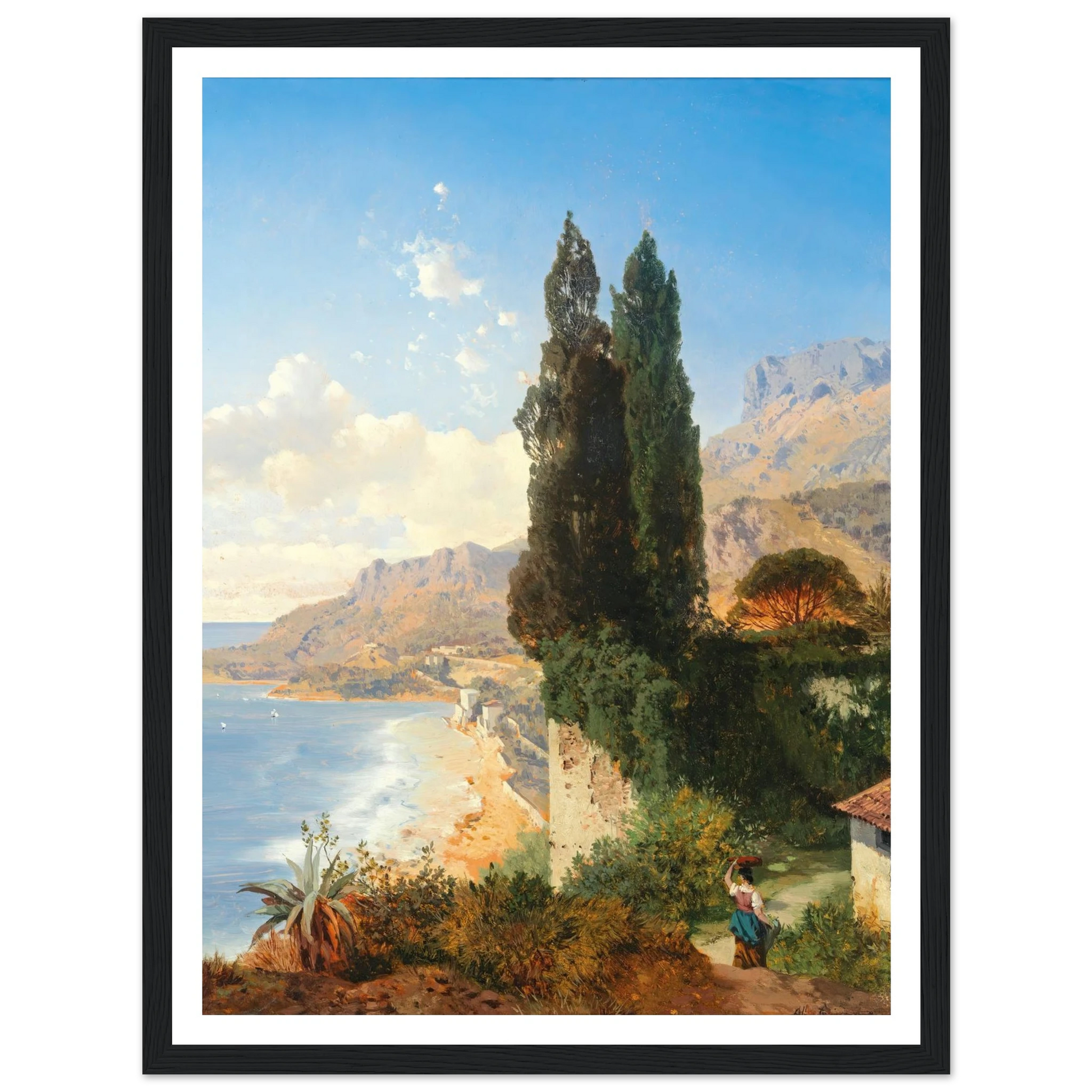 Partie Di Monaco Bei Nizza Art Print | Albert Zimmermann - Framed Poster - 30x40 cm / 12x16″ - Black frame