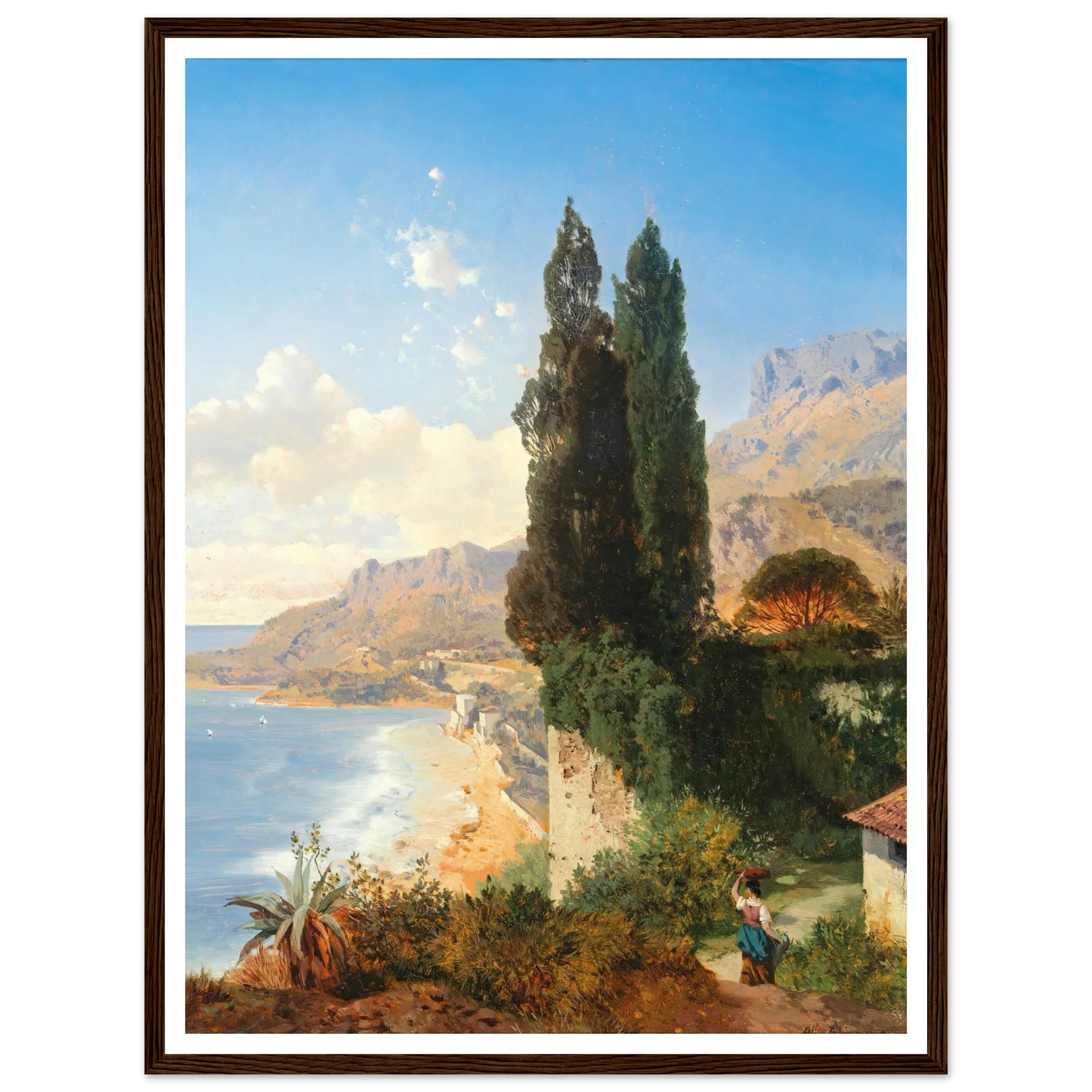 Partie Di Monaco Bei Nizza Art Print | Albert Zimmermann - Framed Poster - 30x40 cm / 12x16″ - Black frame